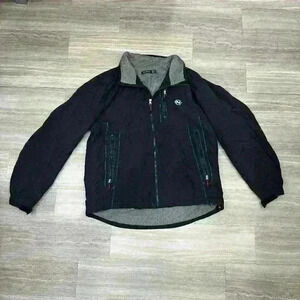 Nautica Men's Black Windbreaker Jacket - Size XL - Drawstring Cord Pockets